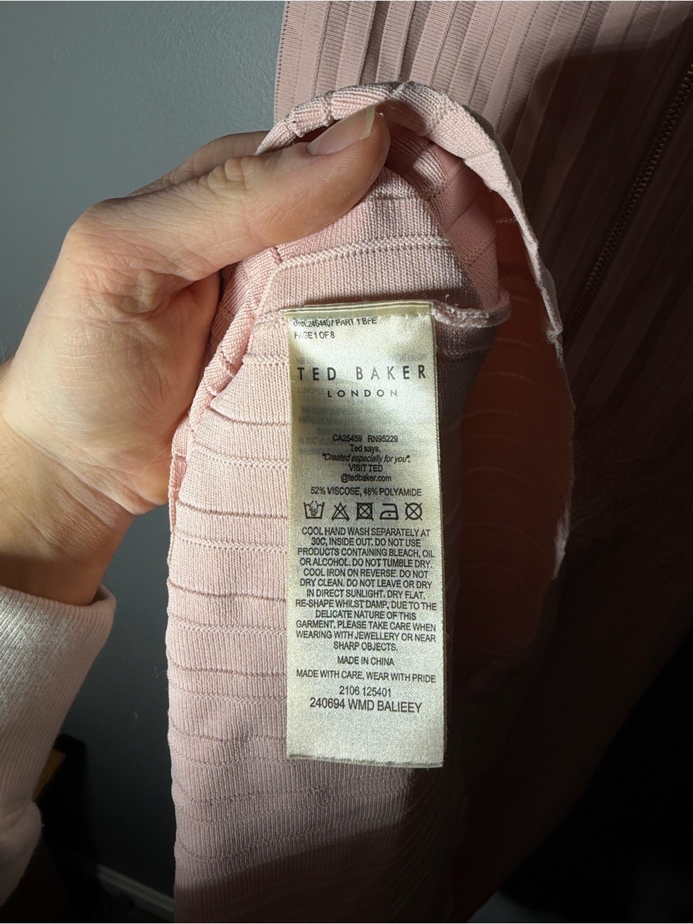 Ted Baker Balieey Knitted Sleeveless Skater Dress Size 8 - Picture 4 of 6